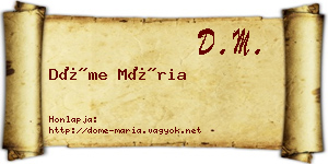 Döme Mária névjegykártya